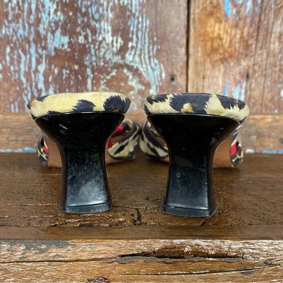 Vintage Stuart Weitzman colorful Animal Print Kitten Heels - Picture 10 of 11